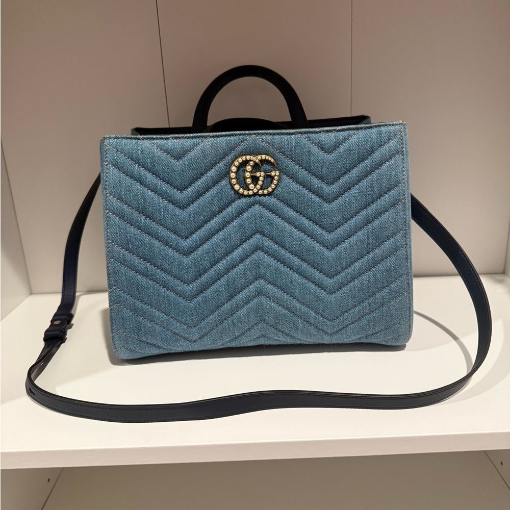 Gucci Marmont Denim Tote